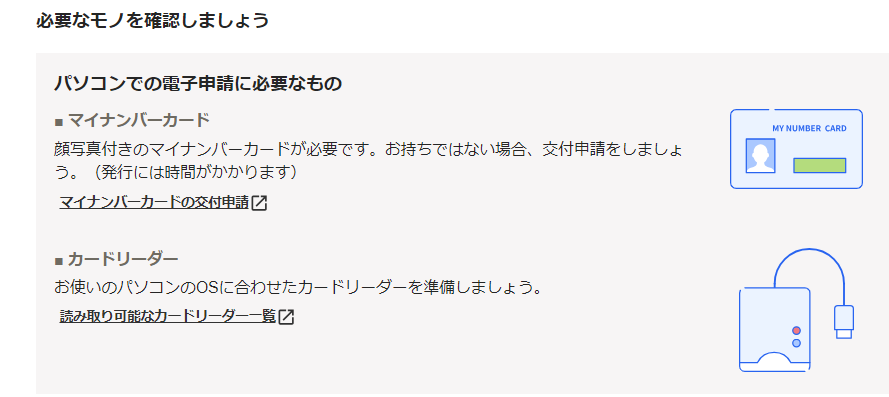 PC電子申請に必要なもの